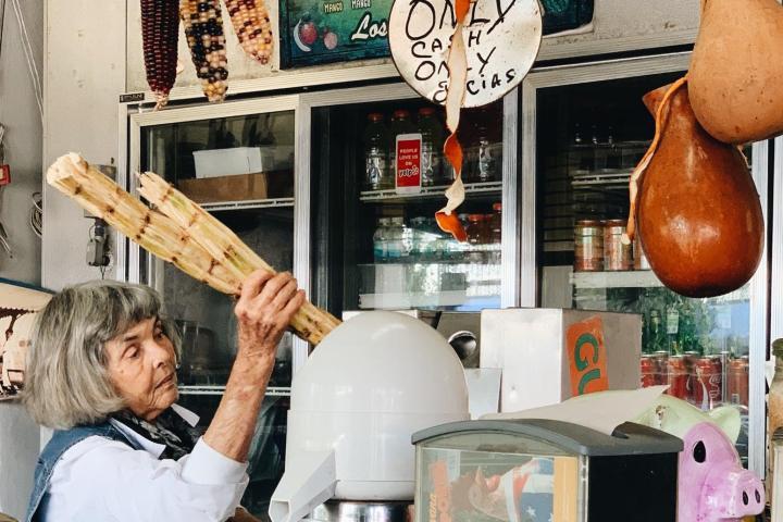 a group of people sitting at a table