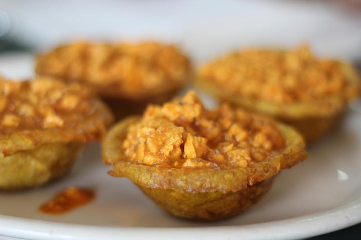 a close up of food on a plate